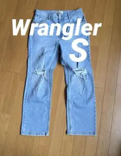 【380】美品ラングラー　記念モデル　ストレッチデニム　ダメージ　ストレート