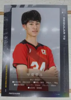 甲斐優斗 レギュラーカード 龍神NIPPON2023 トレカ