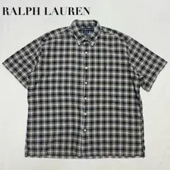 RRL ダブルアールエル チェック ショートパンツ リネン混 W36相当