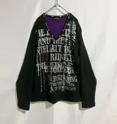 【y2k 00’ 英字プリント/ロンTシャツ】チェーン付/グランジ/お兄系/美品のサムネイル