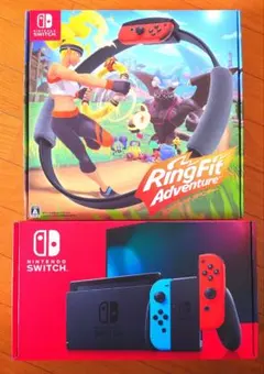 う*ん様 d*7様 Nintendo Switch赤/青 本体+Ring Fit Nintendo Switch Console with Neon Blue and Red Joy-Con, 32GB