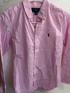 Ralph Lauren ピンクストライプ シャツ 7(130相当)