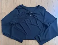 SHEIN CURVE ブラック クロップドトップス 2XL 大きいサイズのサムネイル