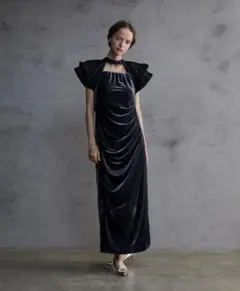 【M様専用】ANDRESD drape velour dress