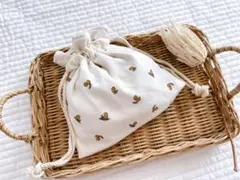 SALE✳︎ハンドメイド✳︎オリーブ柄　巾着　コップ袋などに♪