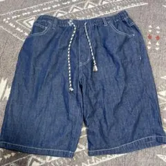 デニムショートパンツ ハーフパンツ イージーパンツ ストリート M 綿100%
