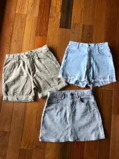 ショートパンツ　スカート　キッズ　セット　デニム