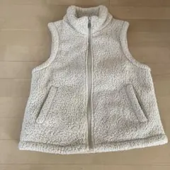 The Motless アイボリー ファー ジレX S