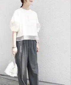シップス　オーガンジー　半袖　白　トップス　レディースのサムネイル