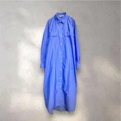 メーカーズシャツ鎌倉×Vis シャツワンピース〔M〕日本製 コットン リボン付きのサムネイル