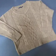 INGNI ケーブルVネックニット　M