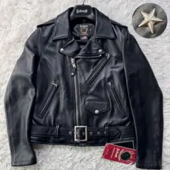 未使用品✨Schott ライダースジャケット ワンスター　213UW 羊革　黒