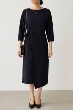 CLANE クラネ　七分袖ワンピース　ネイビー　Mのサムネイル