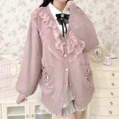 ROJITA（ロジータ）♥レースラッフルロングカーデ♥ピンクのサムネイル
