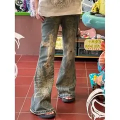 y2k フレアデニム グランジ　XL