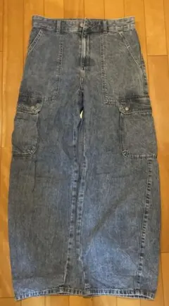 GUバレルレッグ　カーゴジーンズ women's L