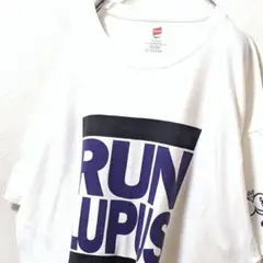 ヘインズ RUN LUPUS デカロゴ Tシャツ ホワイト 白 XL 古着
