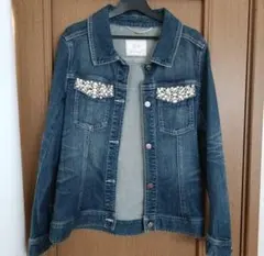 Rady　ビジュー付きダークブルーデニムジャケット