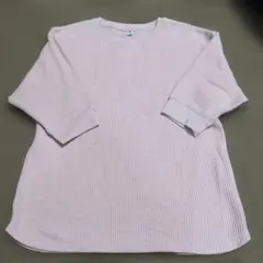 ユニクロ　ワッフル生地　Tシャツ　ピンク