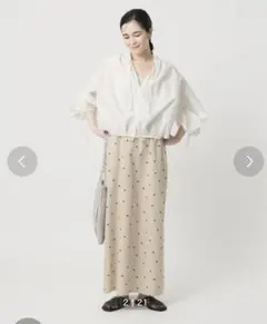 beauty&youth 麻ブレンド　ドット　キャミワンピース