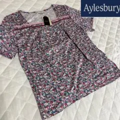新品 Aylesbury リバティプリント 半袖カットソー ボルドーのサムネイル