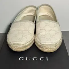 GUCCI GG柄 エスパドリーユ スリッポン ホワイト 40 - メルカリ