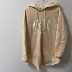 SHEIN パーカー ベージュ OVER THINKING