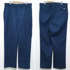 90s W36 L32 DICKIES ワークパンツ 874 NAVY USA製
