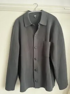 ユニクロ　ミラノリブシャツカーディガン　グリーン