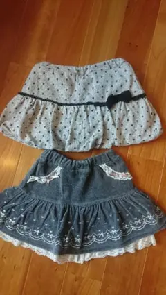 100,120 冬 スカート(中はパンツ仕様) 2点セット