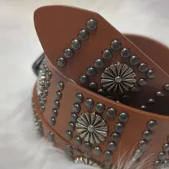 ウエスタンベルト スタッズ y2k ブラウン 茶色