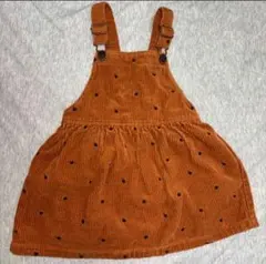 オレンジ コーデュロイ ジャンバースカート 92cm