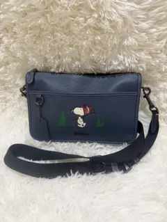COACH 2Way スヌーピー ショルダーバッグ ネイビー PEANUTS - メルカリ