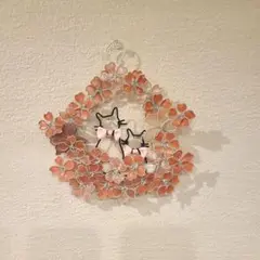 ネコリース ワイヤーアート