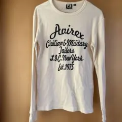 AVIREX サーマル ロンTシャツMプリント#ミリタリー