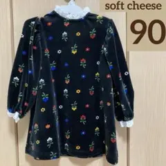 soft cheese ソフトチーズ ソフチー ベロア ワンピース　90サイズ