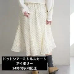 kastane ドットシアーミドルスカート　アイボリー　24時間以内配送のサムネイル