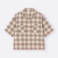 【美品】GU オープンカラーボクシーチェックシャツのサムネイル