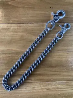 R84さま専用　銀厚ウォレットチェーン 45cm【WC04S】 銀厚ウォレットチェーン 45cm 2クリップ 燻し 【WC04S】 - メルカリ