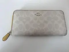 COACH 長財布 ホワイト系 レザー