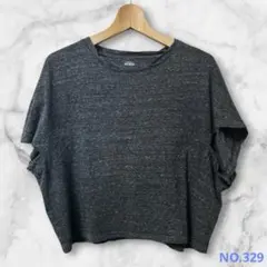 KATE SPADE SATURDAY 変形半袖 Tシャツ 杢グレー S 綿のサムネイル
