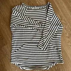 American ストライプ 五分袖Tシャツ