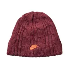 【00s】NIKE ビーニー　刺繍ロゴ　ケーブル編み　vintage Y2K