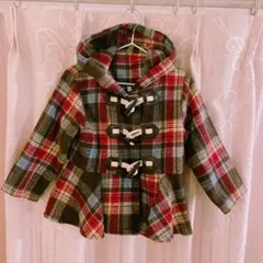 cocaキッズ チェック柄ダッフルコート