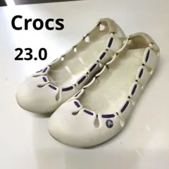 希少crocs スプリング フラット バレエシューズ　23　ホワイトのサムネイル