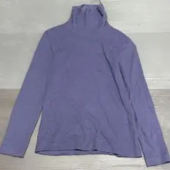 ユニクロ　青紫　フリース　タートルネック 長袖 トップス