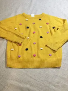 Baby gap セーター イエロー ポンポン付き 長袖 ニット 2y