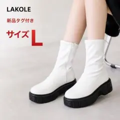 新品タグ付 ラコレ スニーカーブーツ 白 厚底 L 24cm レディースのサムネイル