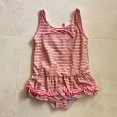【新品】子供用ワンピース水着 女の子 100㎝ ストライプ柄