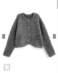 グレイル　ゴールドボタンシャギーニットカーディガン[an1684]